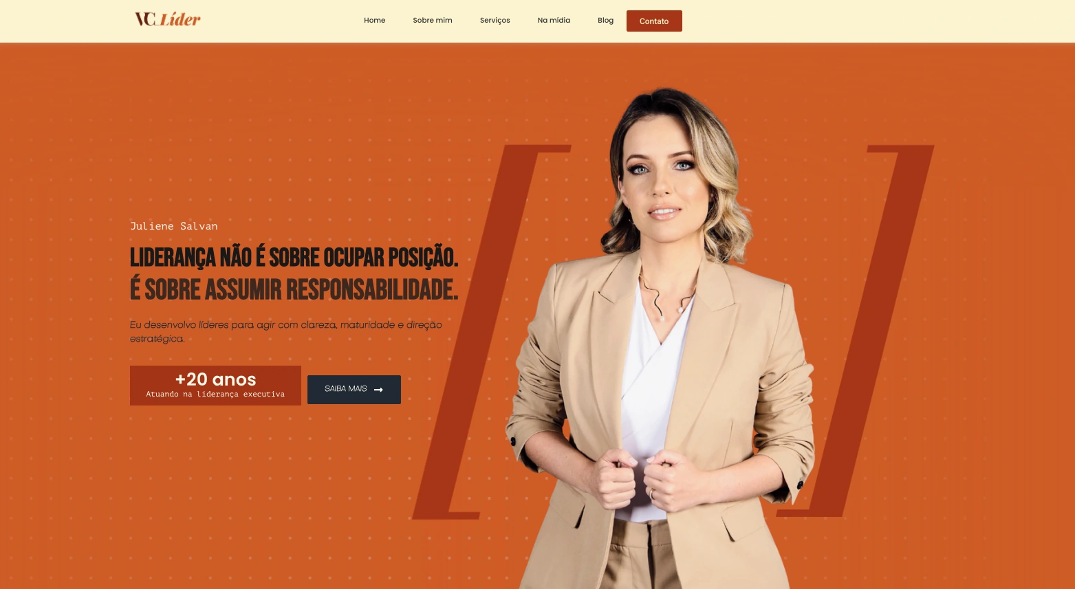 Site Você Líder com Juliene Salvan